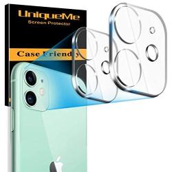 [ 2 Pack] UniqueMe Camera Lens Protector for iPhone 11 Tempered Glass, [New Version] Add Cameras Flash Circle