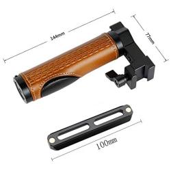CAMVATE NATO Top Handle with 100mm Safety Rail for DSLR Camera Cage Camcorde Rig(Leather Grip)