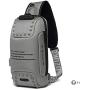 OZUKO Sling Backpack USB Anti-Theft MenS Chest Bag Casual Shoulder Bag