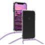 kwmobile Crossbody Case Compatible with Apple iPhone XR - Clear Transparent TPU Cell Phone Cover with Neck Cord Lanyard Strap - Transparent/Light Blue