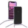 kwmobile Crossbody Case Compatible with Apple iPhone XR - Clear Transparent TPU Cell Phone Cover with Neck Cord Lanyard Strap - Transparent/Light Blue