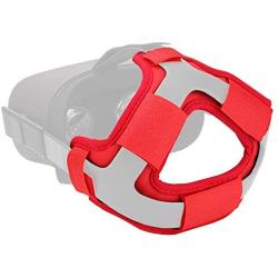 The Combo of VR Face Silicone Cover Mask Pad & Head Strap Pad Cushion Compatible for Oculus Quest Sweatproof Light Blocking (Washable) for Virtual Reality Headset (Red)