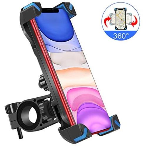 OHUI Bike Phone Mount, Full Screen Touch 360° Rotation Anti Shake Phone Mount Holder Compatible with iPhone 11/Pro Max/X/XR/XS Max/8/7/6 Plus, Samsung Galaxy S10/S10e/S9 and Other 4.5"-7" Smart Phones