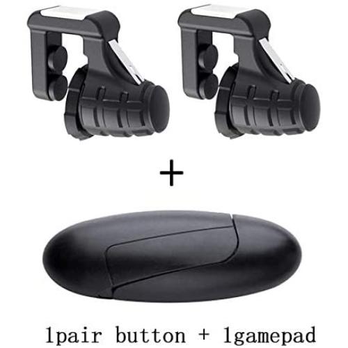 OUYAWEI Consumer Electronics PUBG Mobile Phone Game Trigger Fire Button Gamepad Controller Six Fingers Linkage Gaming Joystick Aim Key Shooter Handle + Game Button