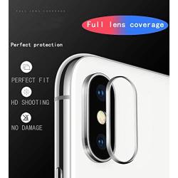 [2 Pack] Tempered-Glass Camera Protector for iPhone Xs/Xs Max 2.5D Ultra Thin HD Anti-Fingerprint Protective Clear Film for iPhone Lens with 2 Phone Camera Covers (iPhone Xs/Xs Max)