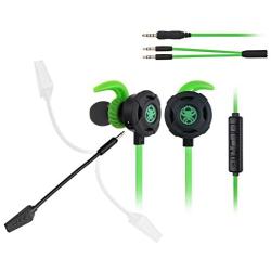 BlueFire 3.5 MM Wired Gaming Earphone Noise Cancelling Stereo Bass Gaming Headphone E-Sport Earphone with Adjustable Mic for PS4, Xbox One, Laptop, Cellphone, PC (Green)