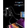Car Charger Extension Cigarette Lighter Adapter,Socket Splitter with 3 USB and Voltage Meter,Compatible for iPhone 8/7/X/6S/XR,iPad,Samsung Galaxy S9/S8,iPad,GPS,Android Phone (BlackQC3.0)
