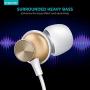 Wired Earbuds with Microphone, Overtime in-Ear Headphones with Pure Sound, Ear Buds with Mic, Earphones for iPhone 6/6s Plus/5s/SE, Galaxy, Android Smartphones, Tablets - Gold