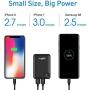 Portable Phone Charger 10000mAh Quick Charge 2.4 A Power Bank External Battery Packs Dual Ports with LCD Display Powerpack Compatible for iPhone Huawei iPad Samsung Galaxy Nintendo Switch (Black)