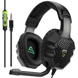 [Xbox One, PS4 Gaming Headset ]SUPSOO G811 Gaming Headset for New Xbox One, PS4 Controller,3.5mm Wired Over-ear Noise Isolating Microphone Volume Control for Mac/ PC/Laptop / PS4/Xbox One(Black&Green)