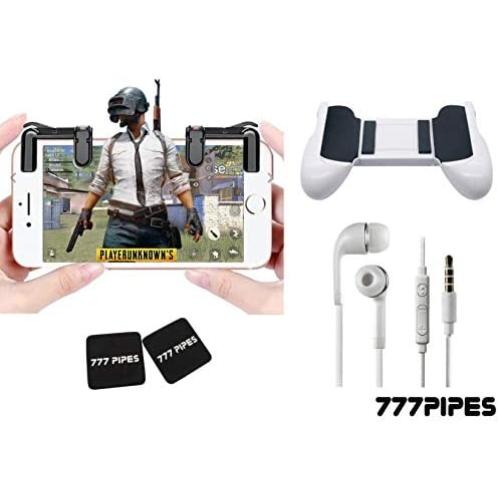 Mobile Game Controller(Bundle), 777 pipes Sensitive Shoot and Aim Buttons L1R1 for PUBG/Knives Out/Rules of Survival, PUBG Mobile Game Joystick, Cell Phone Game Controller for Android IOS With Headset