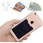 New 5-in-1 Cell Phone Wallet-Stick On Spandex Ring Card Holder Sleeve Back-Double-Pocket+Magnetic+Finger Grip Strap Loop+Kickstand+RFID Block ,Most of Smartphones (iPhone/Android/Samsung Galaxy)
