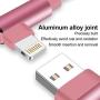 90 Degree iPhone Charger 10 FT Lightning Cable 3 Pack Right Angled Brided iPhone Charging & Syncing Cord for iPad/iPhone XS/Max/XR/X/8/7/6/iPod(Rose Gold,10ft)