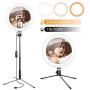 Gugusure 10" Led Ring Light with Tripod Stand & Phone Holder, Dimmable Desk Makeup Ring Light for Live Streaming/Make Up/YouTube Video, Selfie Ring Light with 3 Light Modes and 10 Brightness Level