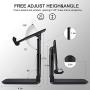 Cell Phone Stand, ANDATE Angle Height Adjustable Cell Phone Stand for Desk, Fully Foldable Cell Phone Holder, Tablet Stand, Case Friendly Compatible with All Mobile Phone/iPad/Kindle/Tablet (Black)