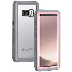 Lanhiem Galaxy S8 Case, IP68 Waterproof Dustproof Shockproof Case with Built-in Screen Protector, Full Body Sealed Underwater Protective Cover for Samsung Galaxy S8 (Pink)