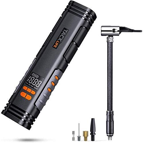 TACKLIFE New Generation Portable Tire Inflator Hand Held Air Compressor - 2200mAh Rechargeable Auto Pump with Digital Display for Car Bicycle Tires and Other Inflatables