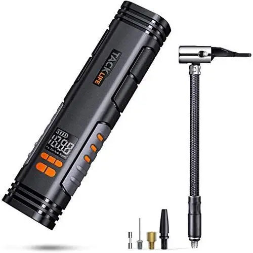 TACKLIFE New Generation Portable Tire Inflator Hand Held Air Compressor - 2200mAh Rechargeable Auto Pump with Digital Display for Car Bicycle Tires and Other Inflatables
