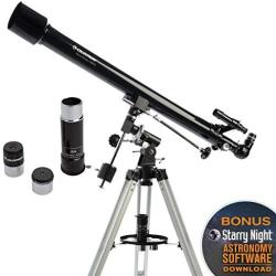 Celestron - PowerSeeker 60EQ Telescope - Manual German Equatorial Telescope for Beginners - Compact and Portable - BONUS Astronomy Software Package - 60mm Aperture