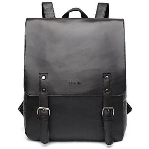 Zebella Womens Vegan Vintage Leather Backpack Faux Leather Laptop Backpack Travel Daypack College Bookbag-Black Zebella Womens Vegan Vintage Leather Backpack Faux Leather Laptop Backpack Travel Daypack College Bookbag-Black