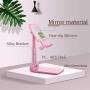 Pink Folding Phone Stand with Mirror, Adjustable Phone Holder, Stable, Portable, Compatible Mobile Phones and Tablets