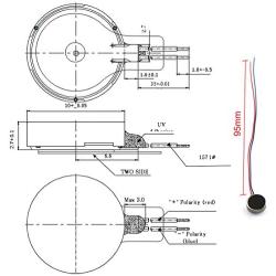 DZS Elec 12pcs Mini Vibration Motor with 95mm Length Lead Wire DC 3V 85mA 12000rpm Flat Button-type Motor For Mobile Phone Tablet Bluetooth Mini Fan Electronics Appliances 10x2.7mm