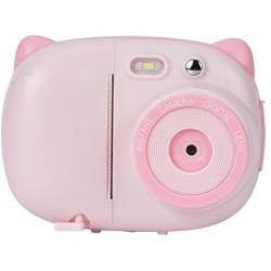 Oumij1 Mini Kids Camera - 24MP Children Digital Camera - Photos Printer - Printing Take Photos - Instantly Prints Photos - DIY Graffiti Video Recorder - USB Charging(Pink)