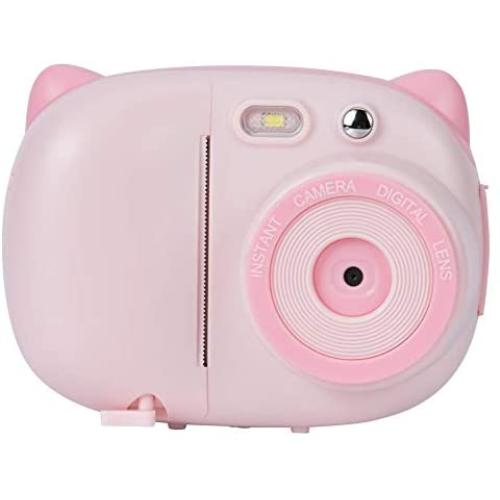 Oumij1 Mini Kids Camera - 24MP Children Digital Camera - Photos Printer - Printing Take Photos - Instantly Prints Photos - DIY Graffiti Video Recorder - USB Charging(Pink)