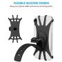 WASAGA Universal Bicycle Mobile Phone Holder Silicone Motorcycle Bike Handlebar Stand Mount for Cycling GPS/Map/Time/Music, Fit for iPhone 11 Pro Max/XS/XR/8/8 Plus, Samsung Galaxy S10/Note 10