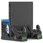 KINGTOP Vertical Cooling Fan Cooler Stand for PS4/PS4 Slim/PS4 Pro, Controller Charger with LED Indicators Charging Dock Station with 10PCS Games Storage KINGTOP Vertical Cooling Fan Cooler Stand for PS4/PS4 Slim/PS4 Pro, Controller Charger with LED Indicators Charging Dock Station with 10PCS Games Storage
