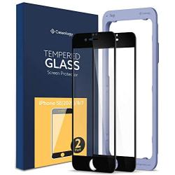Caseology Full Cover Tempered Glass for Apple iPhone SE 2020 Screen Protector for iPhone 8/7 with Installation Kit - 2 Pack