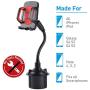 2020 New Benefree Cup Holder Phone Mount Universal Adjustable Gooseneck Cup Holder Cradle Car Mount for Cell Phone iPhone Xs/XS/Max/X/8/7 Plus/Galaxy/Huawei(Red)