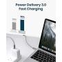 USB C Wall Charger, RAMPOW 61W PD Charger [GaN Tech] Type C Power Delivery Fast Charger, Foldable Adapter for MacBook Pro Air, Dell XPS 13, HP Spectre, iPad Pro, iPhone SE 11 Pro Max and More, White