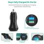 Quick Charge 3.0 Car Charger RAVPower 40W 3A Car Adapter with Dual Qc USB Ports Compatible with Galaxy S10+ S9+ S8+ Note 10+ Note 9+ Note 8, iPhone 11 Pro Max X XR XS Max and More (Black)