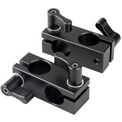 NICEYRIG 90 Degree 15mm Rod Clamp with Adjustable Screws for Camera Support System Shoulder Rig Tripod System, Pack of 2