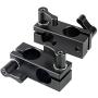 NICEYRIG 90 Degree 15mm Rod Clamp with Adjustable Screws for Camera Support System Shoulder Rig Tripod System, Pack of 2