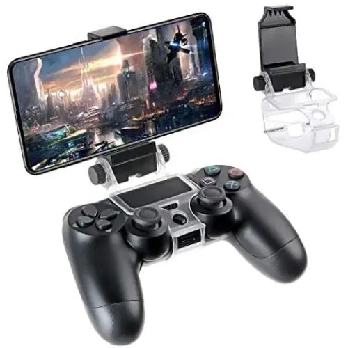 FiiMan PS4 Controller Phone Clip, PS4 Slim Pro Controller Grip for Android Smart Phone, 180 Degree Gaming Holder Mount Stand Bracket for Playstation 4 Game Controller FiiMan PS4 Controller Phone Clip, PS4 Slim Pro Controller Grip for Android Smart Phone, 180 Degree Gaming Holder Mount Stand Bracket for Playstation 4 Game Controller