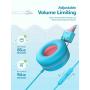 iClever Kids Headphones - Wired Headphones Kids, Adjustable Headband, Stereo Sound, Foldable, Untangled Wires, 3.5mm Aux Jack, 94dB Volume Limited - Childrens Headphones on Ear, Blue (Blue,Pink)