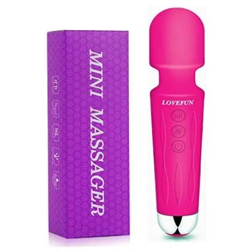 LOVEFUN Mini Wand Massager for Women/Men, Wireless Personal Massager Handheld with 8 Powerful Speeds & 20 Modes, Waterproof, USB Rechargeable Wand Massage for Back Neck Shoulder Legs, Quiet -Rose LOVEFUN Mini Wand Massager for Women/Men, Wireless Personal Massager Handheld with 8 Powerful Speeds & 20 Modes, Waterproof, USB Rechargeable Wand Massage for Back Neck Shoulder Legs, Quiet -Rose