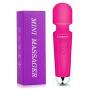 LOVEFUN Mini Wand Massager for Women/Men, Wireless Personal Massager Handheld with 8 Powerful Speeds & 20 Modes, Waterproof, USB Rechargeable Wand Massage for Back Neck Shoulder Legs, Quiet -Rose