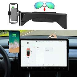 Tesla Model 3 Model Y Phone Holder with Wireless Charging & Glasses Holder