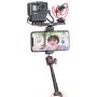 ULANZI PT-8 On Camera Vlog Cold Shoe Bracket Microphone Extension Bar Plate for Mic LED Video Light w Cold Shoe for Sony Nikon Canon DSLR Cameras iPhone Samsung Smartphone Vlogging Setup Accessories