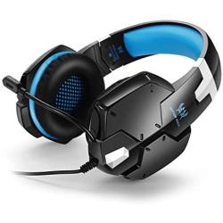 Gaming Headset, 3.5mm Audio Jack Gaming Headphone, Headband with Mic Stereo Soft Memory Earmuffs for Mobile Phone iPad PC Playstation 4 etc