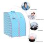 KUPPET Portable Folding Steam Sauna-2L One Person Home Sauna Spa for Full Body Slimming Loss Weight w/Chair, Remote Control, Steam Pot, Foot Rest, Mat Light Blue