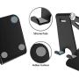 POKANIC Cell Phone Stand Dock Holder Cradle Mount Organizer Charger StationTable, Desktop Bed Office School Kitchen Travel Foldable Portable Adjustable, Multi-Angle Aluminum Non-Slip, Kids (Black)