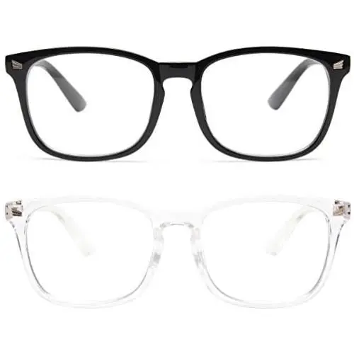 Livho 2 Pack Blue Light Blocking Glasses, Computer Reading/Gaming/TV/Phones Glasses for Women Men,Anti Eyestrain & UV Glare (Light Black+Clear) Livho 2 Pack Blue Light Blocking Glasses, Computer Reading/Gaming/TV/Phones Glasses for Women Men,Anti Eyestrain & UV Glare (Light Black+Clear)