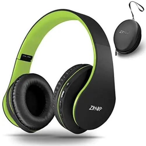 Bluetooth Headphones Over-Ear, Zihnic Foldable Wireless and Wired Stereo Headset Micro SD/TF, FM for Cell Phone,PC,Soft Earmuffs &Light Weight for Prolonged Waring(Black/Green) Bluetooth Headphones Over-Ear, Zihnic Foldable Wireless and Wired Stereo Headset Micro SD/TF, FM for Cell Phone,PC,Soft Earmuffs &Light Weight for Prolonged Waring(Black/Green)