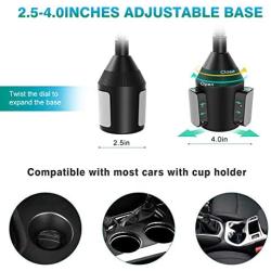 Amwanan Cup Holder Car Mount, 360°Universal Adjustable and Easy Clamp Cell Phone Holder with Goose Neck Design Compatible with iPhone, Samsung, Google, LG etc.