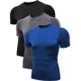 Neleus Mens 3 Pack Athletic Compression Under Base Layer Sport Shirt
