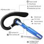 Bluetooth Headset, COMEXION Wireless Bluetooth Earpiece V4.1 Hands-Free Earphones with Stereo Noise Canceling Mic, Compatible iPhone Android Cell Phones Driving/Business/Office (Blue)
